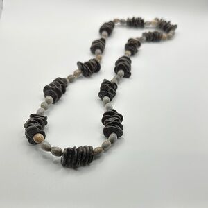 Elegant Brown and Gray Seed Necklace